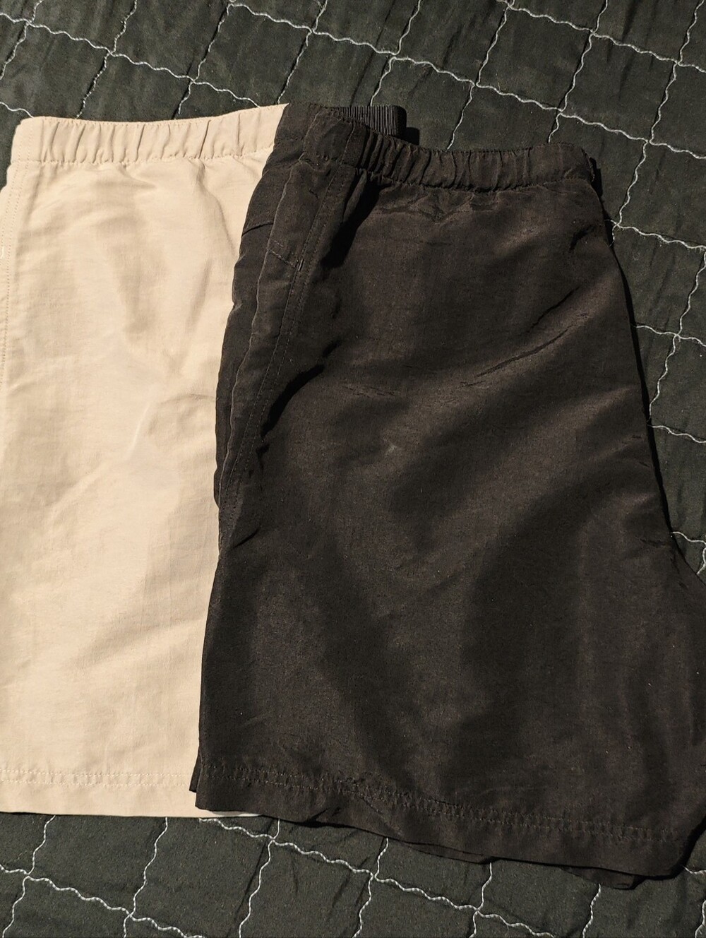 Lot of 2 The North Face Men's Belted Swim Trunks with Liner Black / Beige Size M